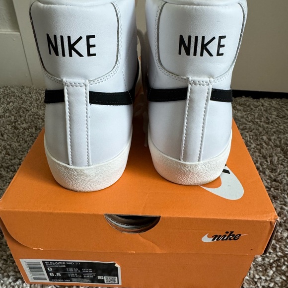 Nike White and Black High-Top Sneakers - Picture 4 of 6